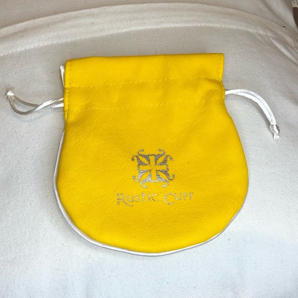 Rustic Cuff Jewelry - Yellow Leather Rustic Cuff jewelry Bag